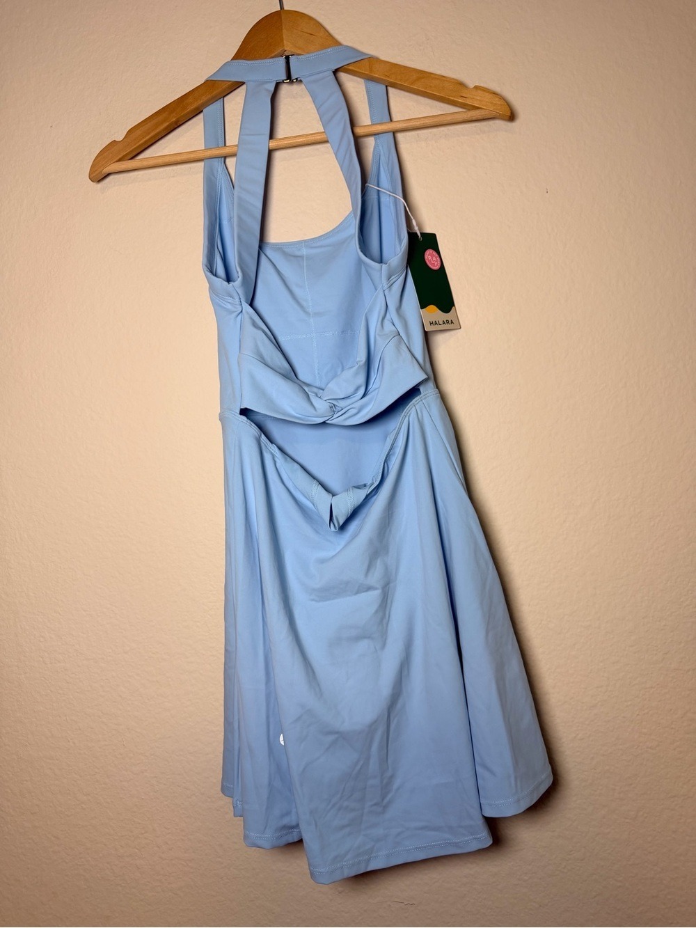 Halara Active Dress Light Blue XS SoftlyZero Airy Backless Twisted - Picture 9 of 13